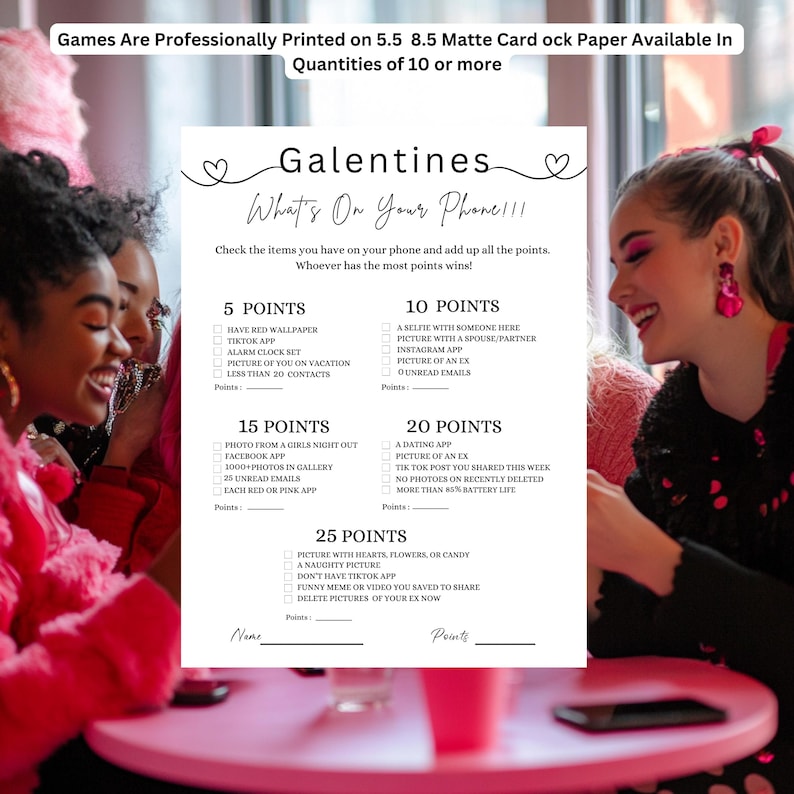 Girls Night | Girl Night Game | Ladies Night | Ladies Night Game | Girl Night In Galentine Game | Girl Night Out Game | What's On Your Phone
